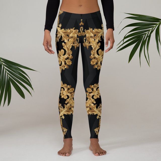 Black and Gold Leggings (Inspired by Streetwear fashion Clothing ...