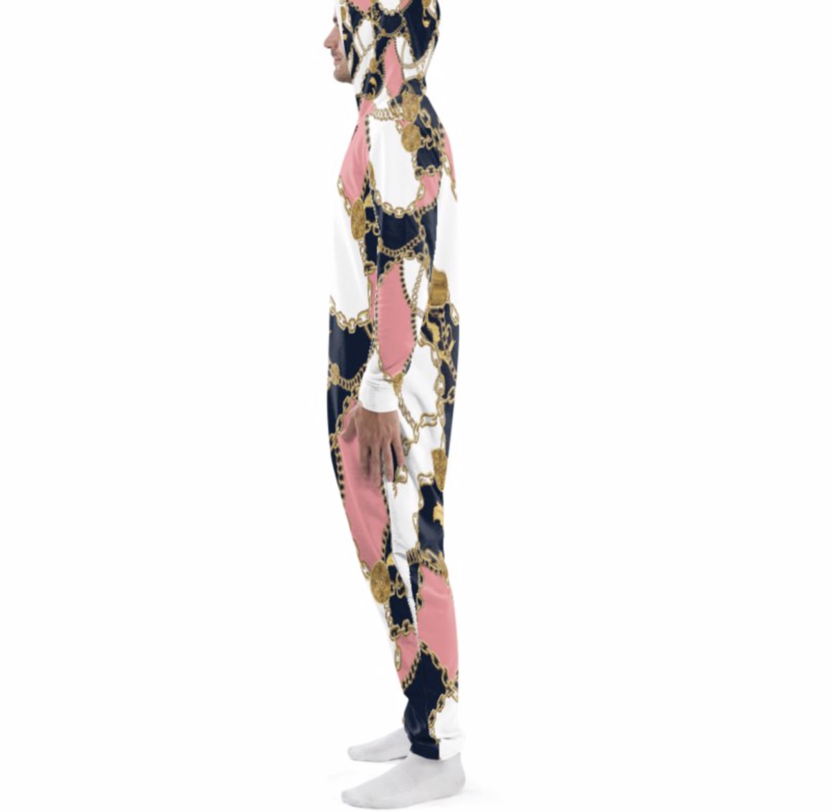 Adult Onesies For Women & Men | Hooded Pajamas | White Pink Navy Blue - Image 5