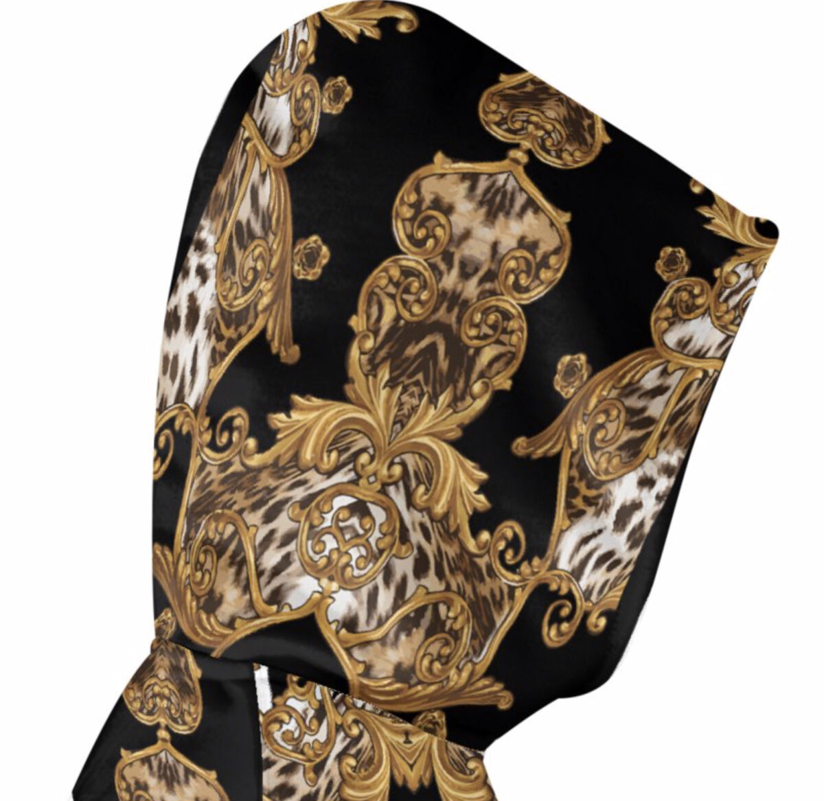 Adult Onesies For Women & Men | Hooded Pajamas | Black Gold Leopard Print - Image 6