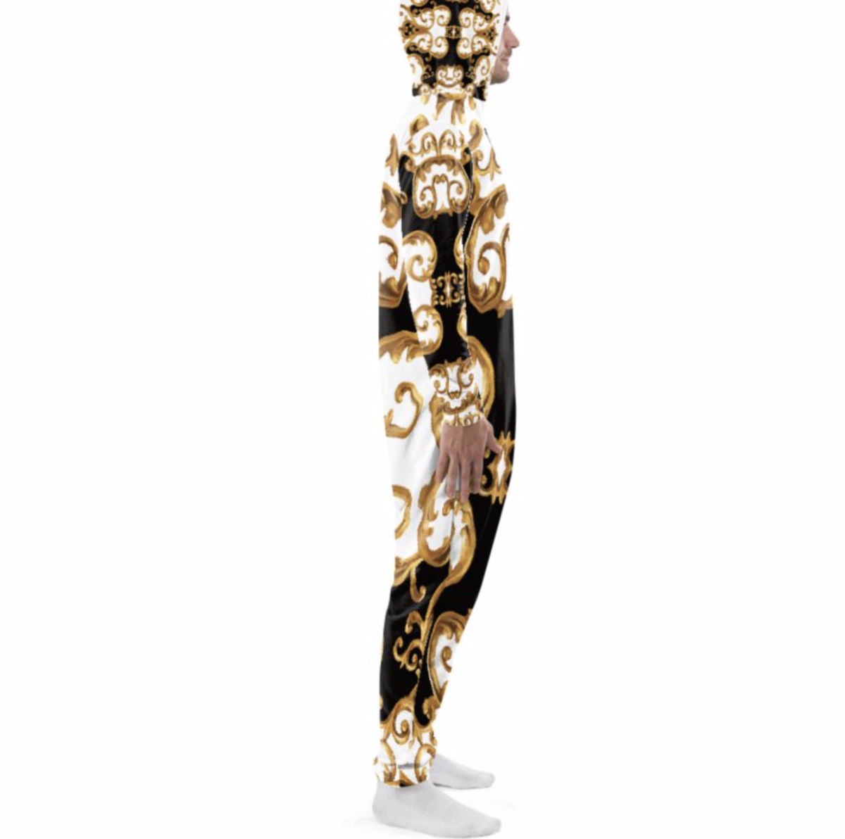 Adult Onesies For Women & Men | Hooded Pajamas | White Black Gold - Image 4