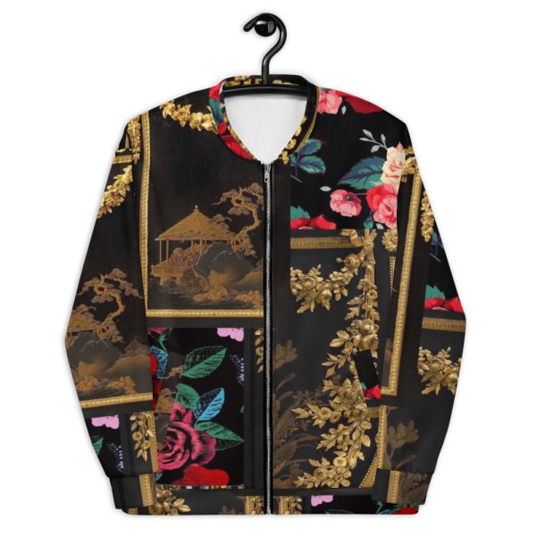 Bomber Jacket | Designer Luxury For Women & Men | Black Floral Gold