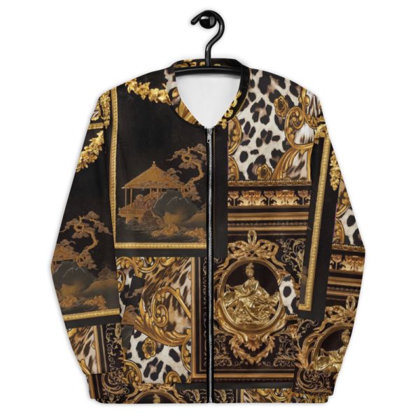 Bomber Jacket | Designer Luxury For Women & Men | Leopard Print Gold Black