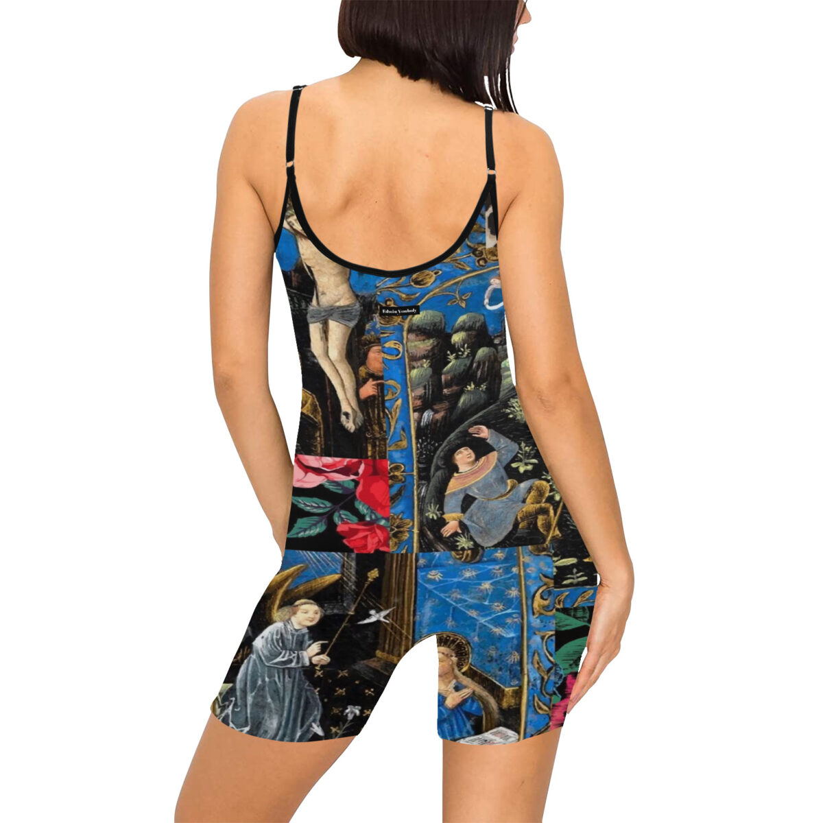 Bodysuit For Women | Designer Body Suit Sexy Shorts Workout Yoga Athletic Sleeveless Onesies | Blue Black - Image 2