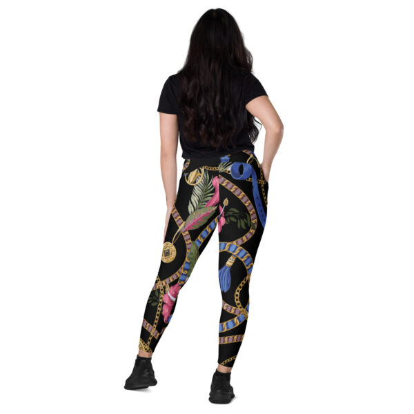 High Waisted Leggings For Women | Best Designer Workout Gym Athletic Yoga Pants | Printed Black Floral Patterned