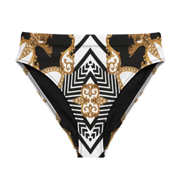 High Waisted Bikini Bottom For Women | White Black Gold