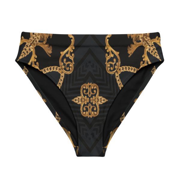 High Waisted Bikini Bottom For Women | Black Gold
