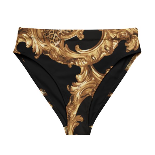 High Waisted Bikini Bottom For Women | Black Gold