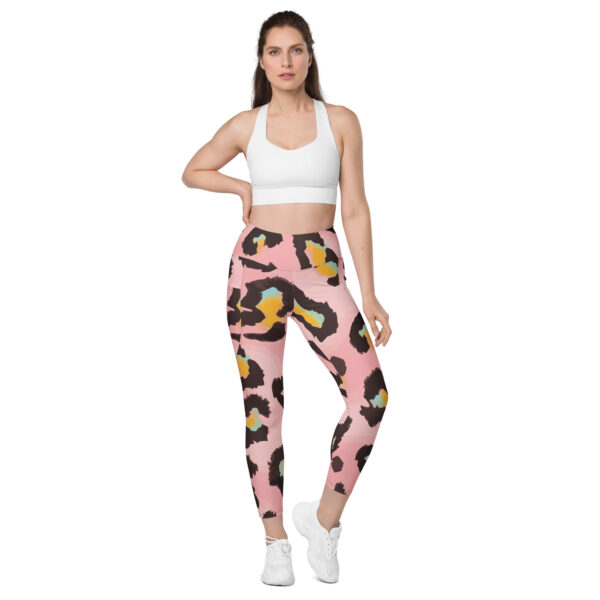 High Waisted Leggings For Women | Best Designer Workout Gym Athletic Yoga Pants | Printed Pink Leopard Print Patterned