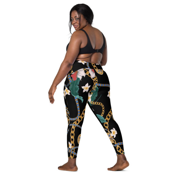 High Waisted Leggings For Women | Best Designer Workout Gym Athletic Yoga Pants | Printed Black Floral Patterned