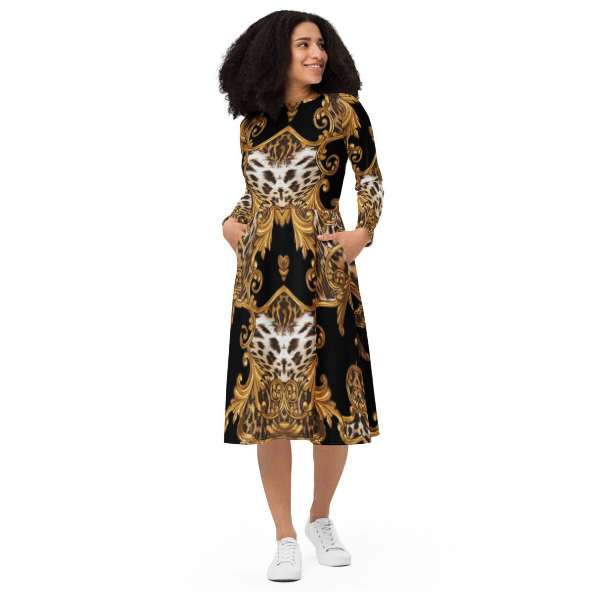 Leopard Print Midi Dress
