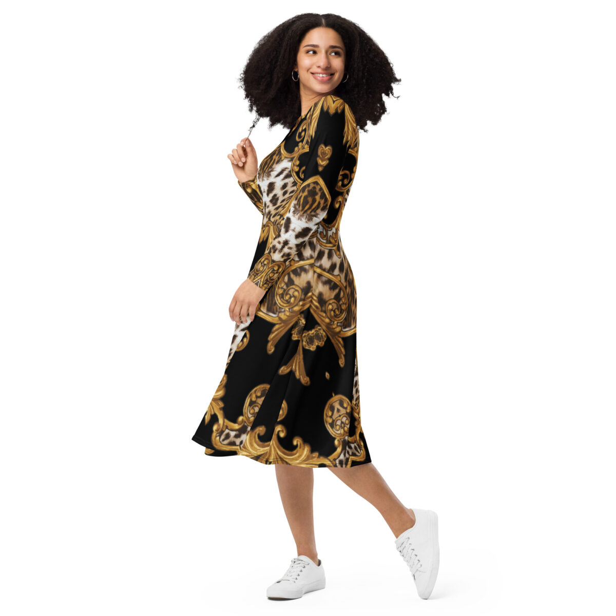 Leopard Print Midi Dress - Image 4