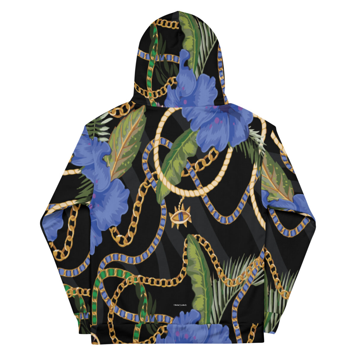 Designer Hoodie For Men & Women | Streetwear Essentials Graphic Cool Hoodies | Black Floral - Image 2