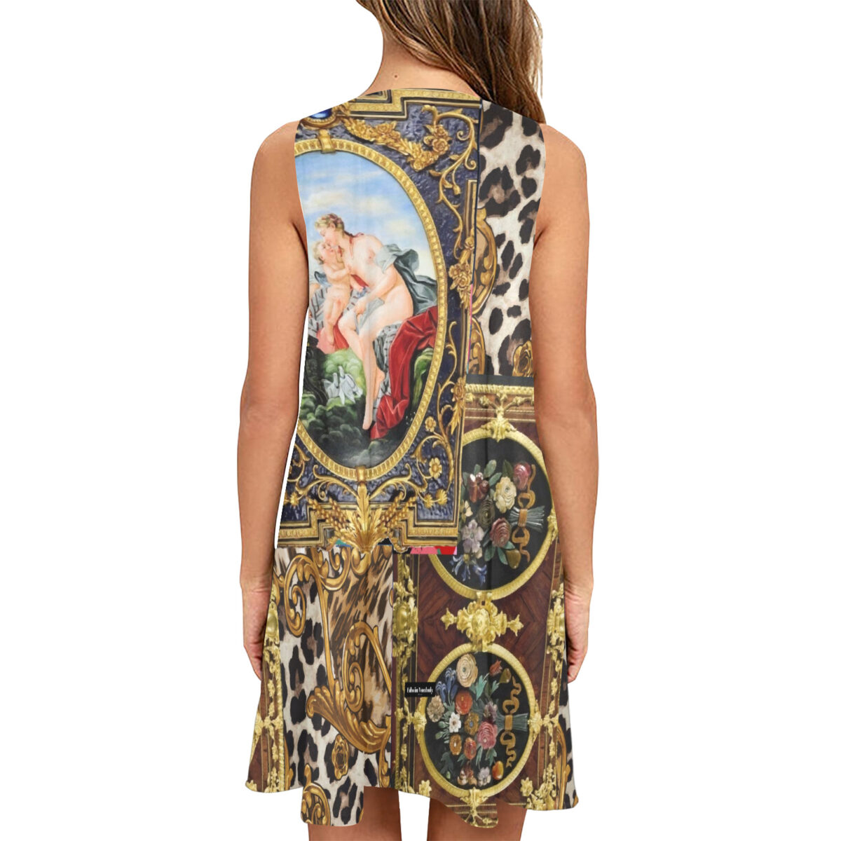 A – Line Dress For Women | Short Patterned | Leopard Print Baroque Gold - Image 2
