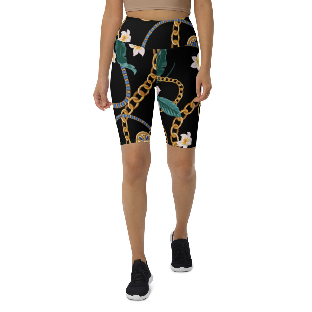 Biker Shorts For Women | Cycling Workout Mountain Bike Bicycle Shorts | Black Floral