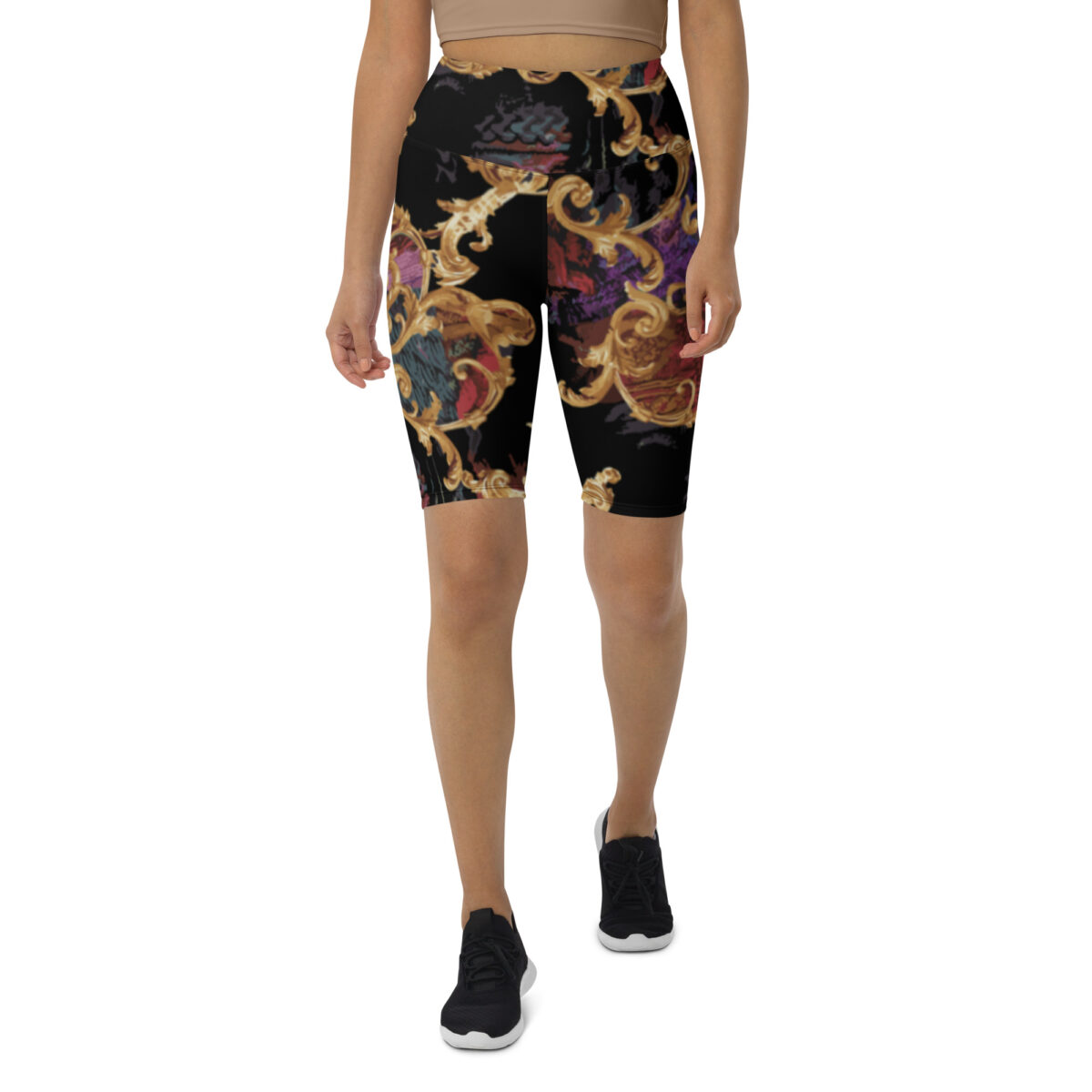 Biker ShortsBiker Shorts For Women | Cycling Workout Mountain Bike Bicycle Shorts | Black Gold