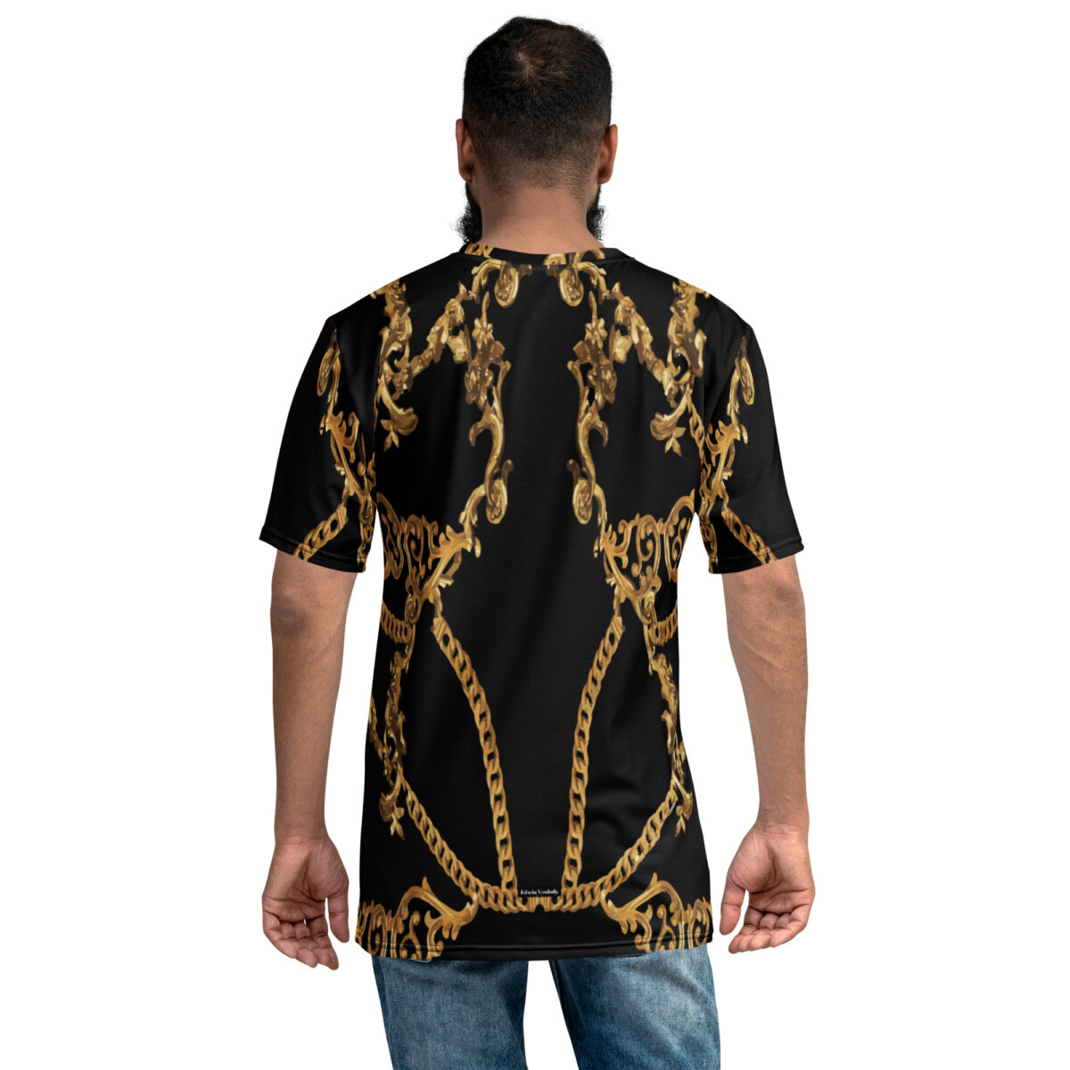 Men’s Designer T-Shirt | Cool Graphic Casual Tees For Men | Black Gold Printed - Image 2