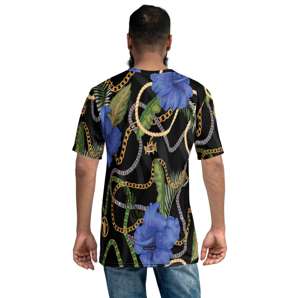 Men’s Designer T-Shirt | Cool Graphic Casual Tees For Men | Black Floral Printed - Image 2