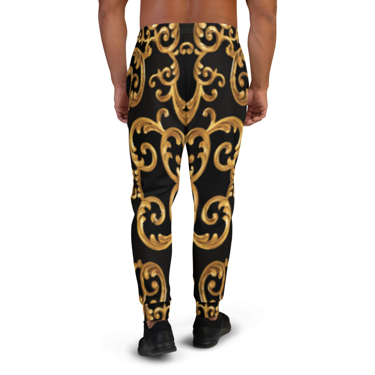 Men’s Joggers Sweatpants | Track Sweat Pants Jogging Athletic Workout Graphic Designer Pants | Black Gold - Image 4