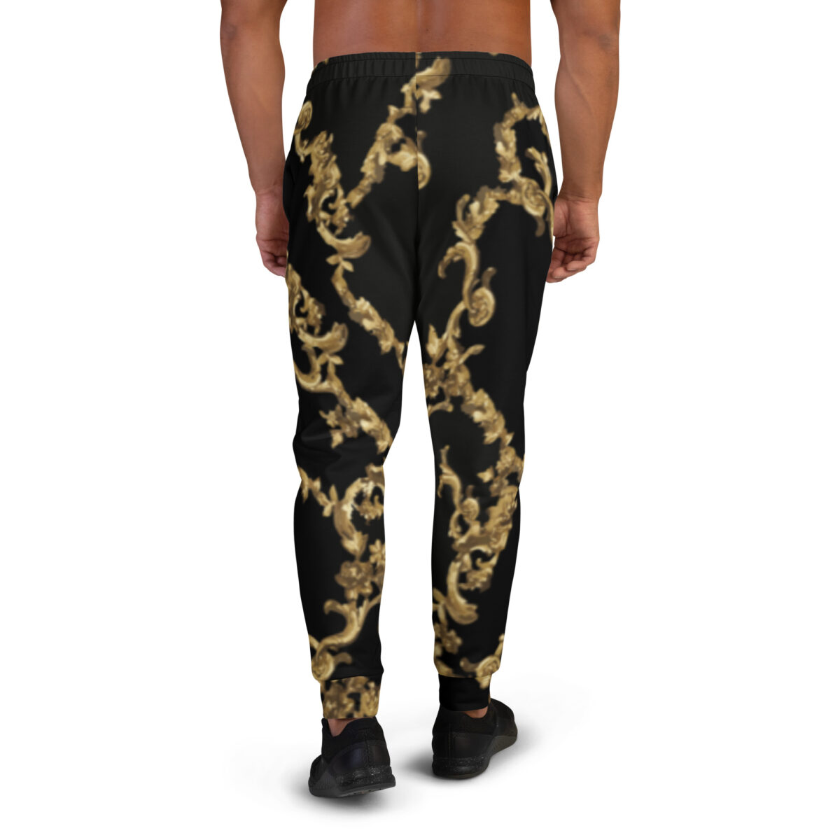 Men’s Joggers Sweatpants | Track Sweat Pants Jogging Athletic Workout Graphic Designer Pants | Black Gold - Image 4