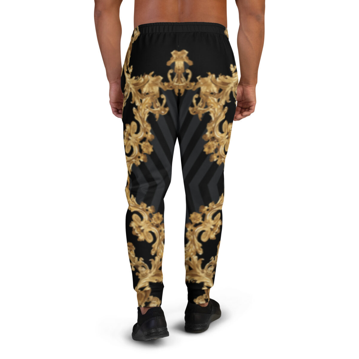 Men’s Joggers Sweatpants | Track Sweat Pants Jogging Athletic Workout Graphic Designer Pants | Black Gold - Image 4