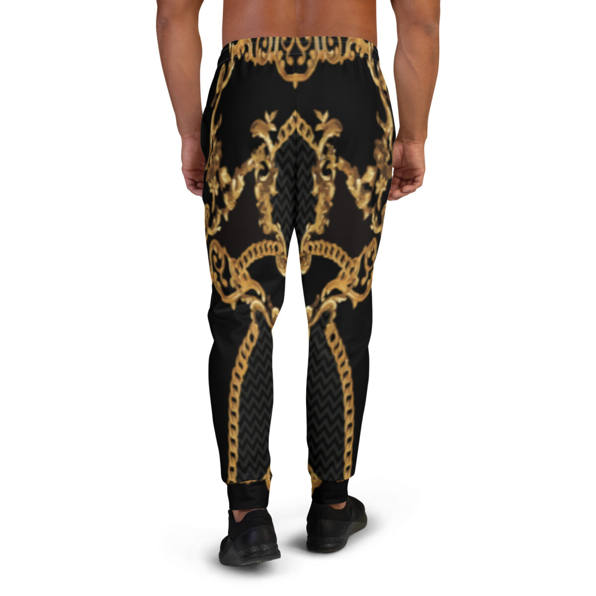 Men’s Joggers Sweatpants | Track Sweat Pants Jogging Athletic Workout Graphic Designer Pants | Black Gold - Image 4