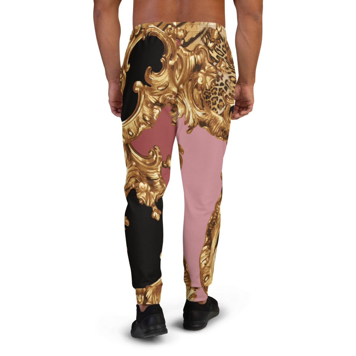 Men’s Joggers Sweatpants | Track Sweat Pants Jogging Athletic Workout Graphic Designer Pants | Pink Baroque Gold - Image 4