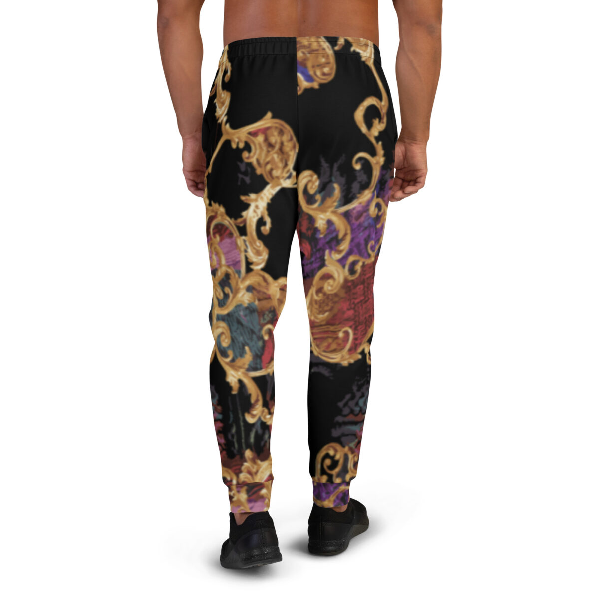 Men’s Joggers Sweatpants | Track Sweat Pants Jogging Athletic Workout Graphic Designer Pants | Black Baroque Gold - Image 4