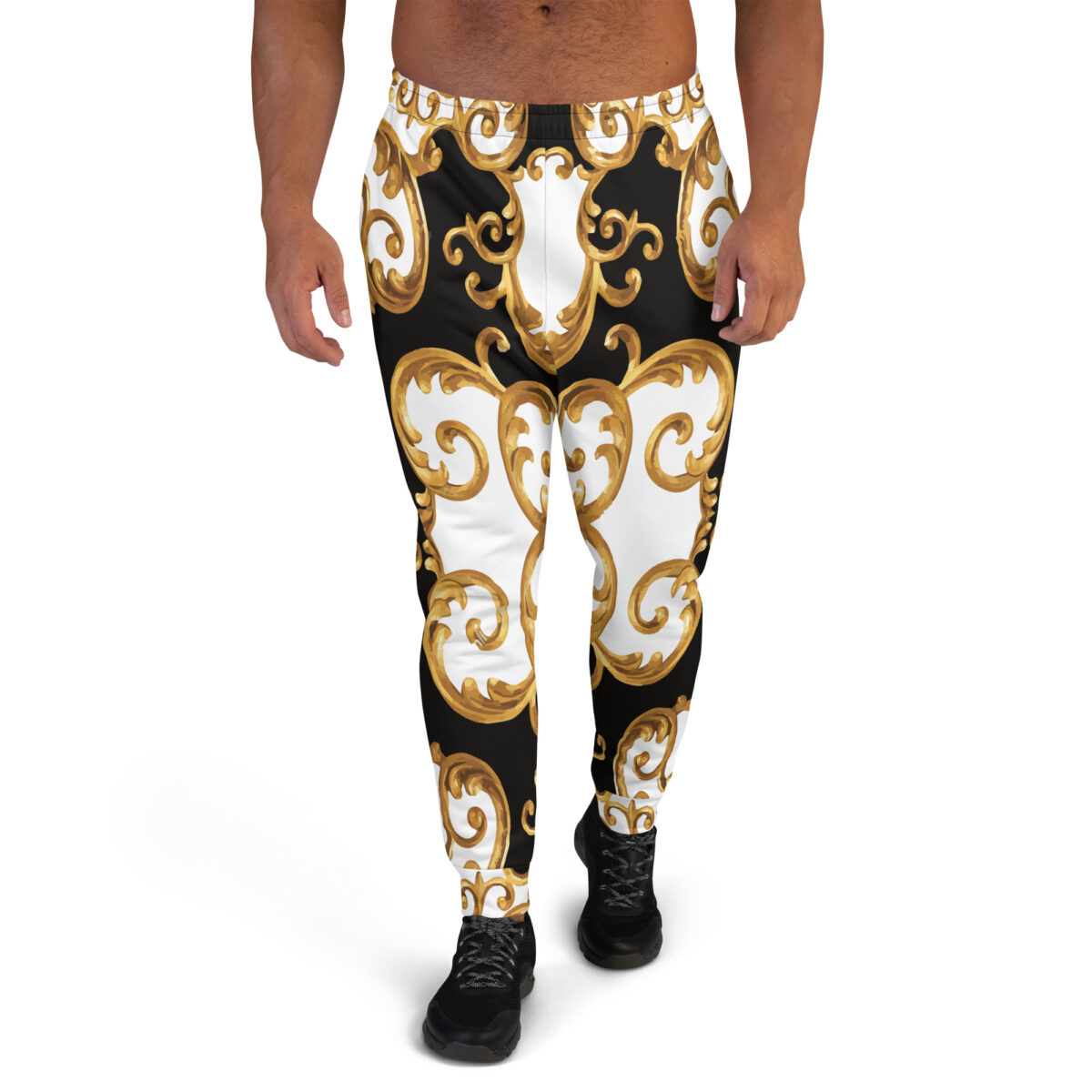 Men’s Joggers Sweatpants | Track Sweat Pants Jogging Athletic Workout Graphic Designer Pants | White Black Gold