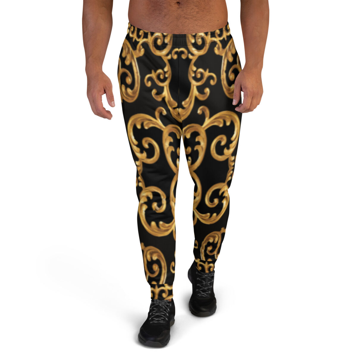Men’s Joggers Sweatpants | Track Sweat Pants Jogging Athletic Workout Graphic Designer Pants | Black Gold