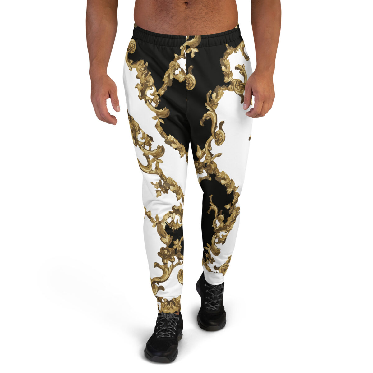 Men’s Joggers Sweatpants | Track Sweat Pants Jogging Athletic Workout Graphic Designer Pants | White Black Gold