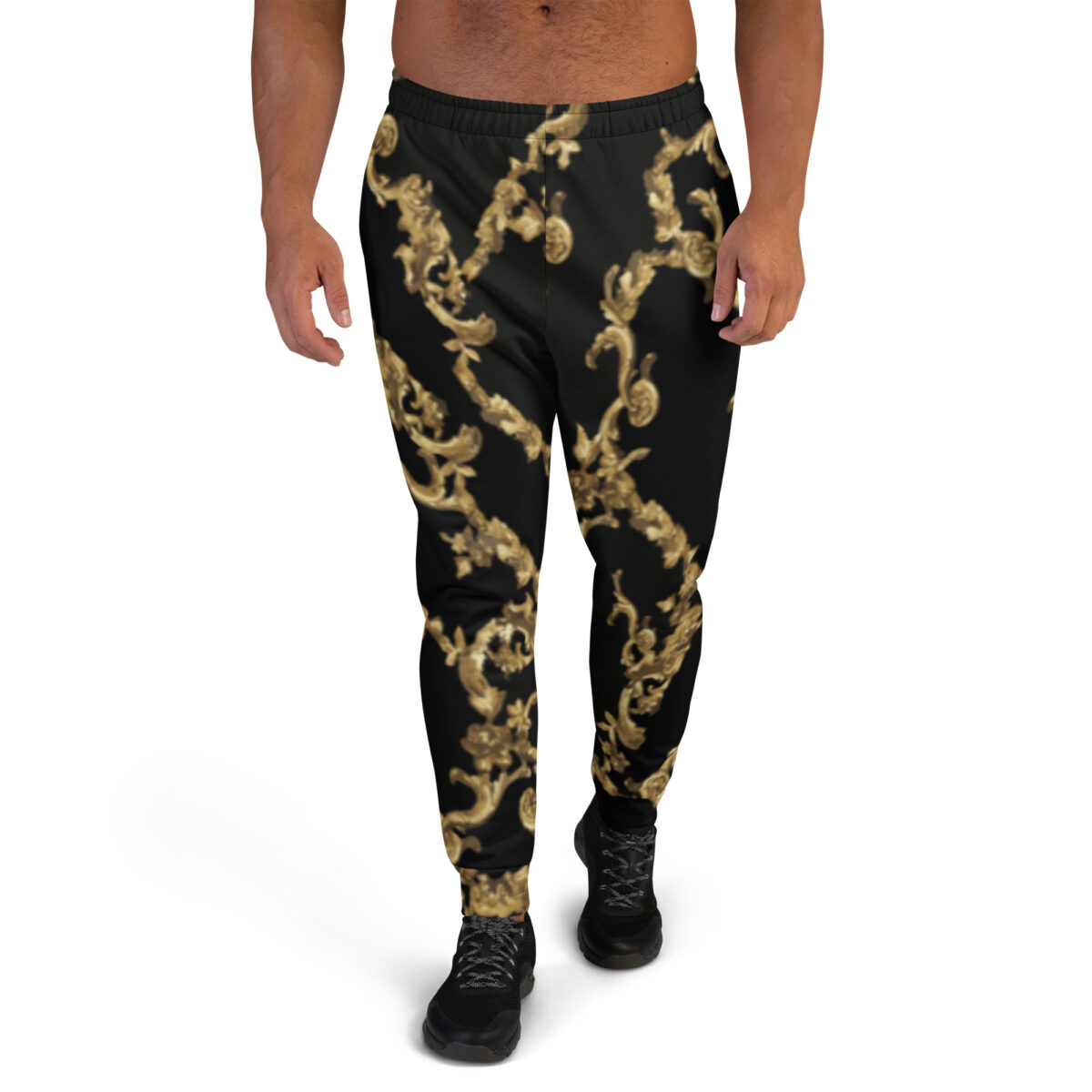 Men’s Joggers Sweatpants | Track Sweat Pants Jogging Athletic Workout Graphic Designer Pants | Black Gold
