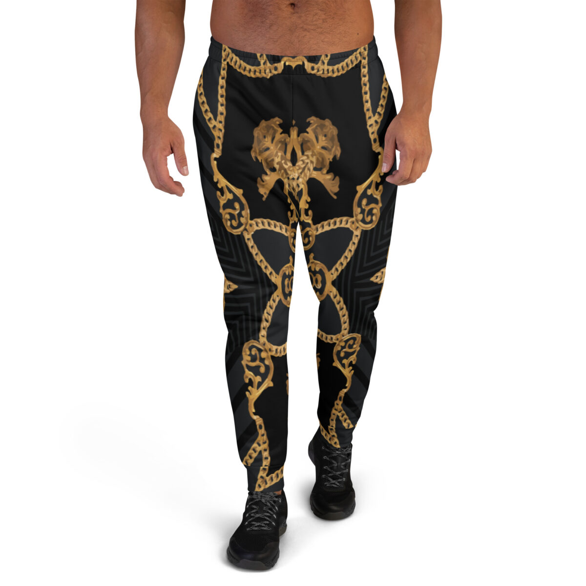Men’s Joggers Sweatpants | Track Sweat Pants Jogging Athletic Workout Graphic Designer Pants | Black Gold