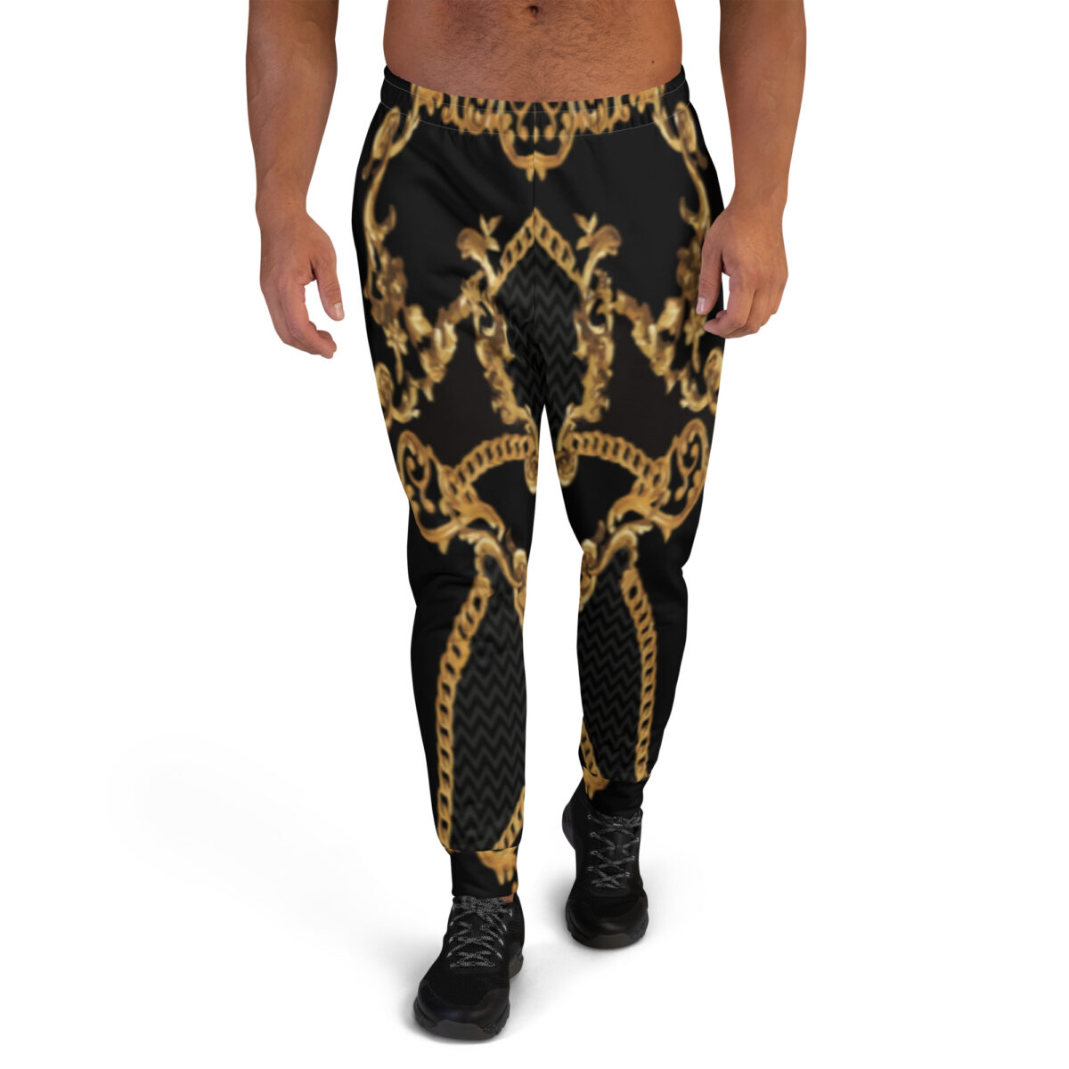 Men’s Joggers Sweatpants | Track Sweat Pants Jogging Athletic Workout Graphic Designer Pants | Black Gold