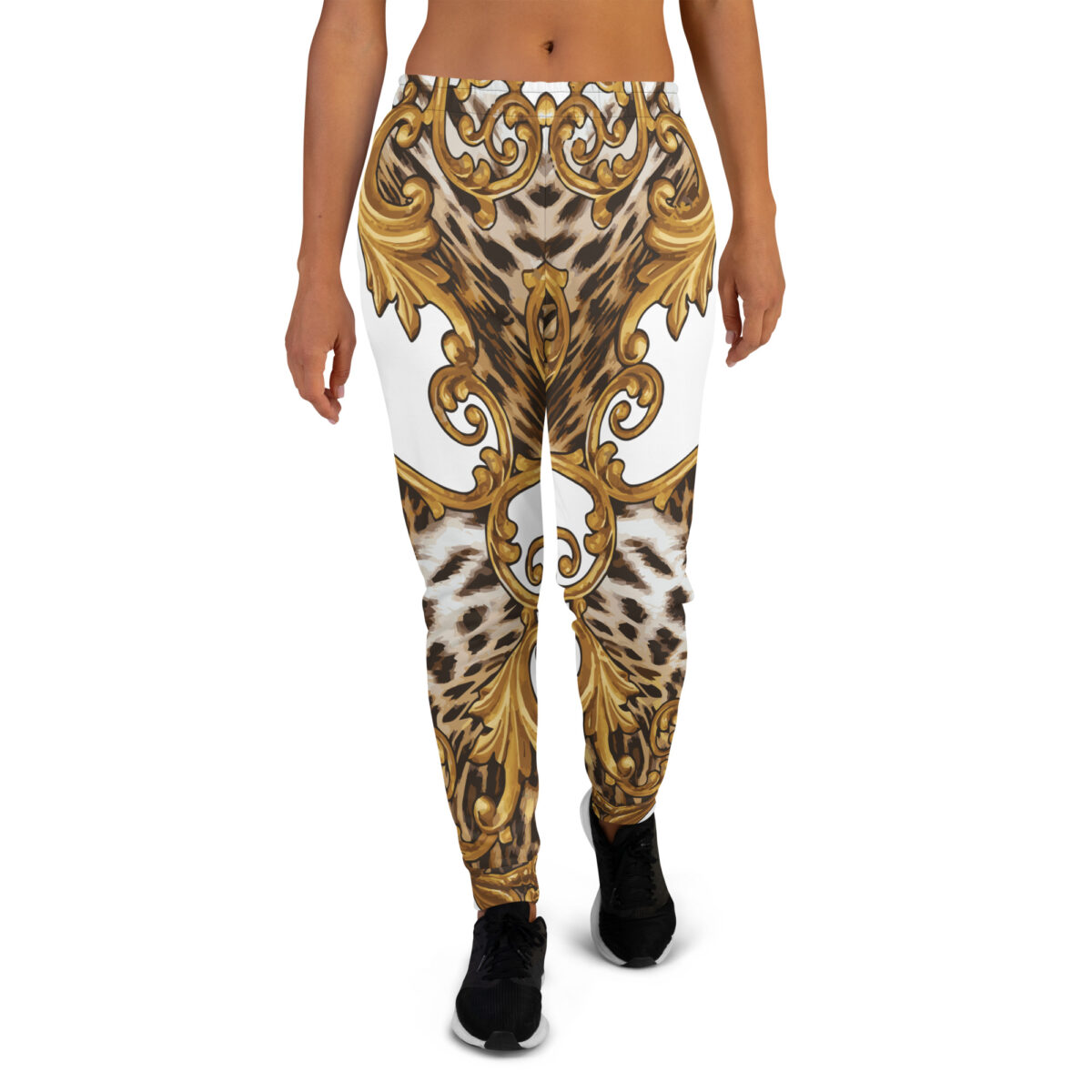 Women’s Joggers | Best Sweatpants For Women | White Gold Leopard Print