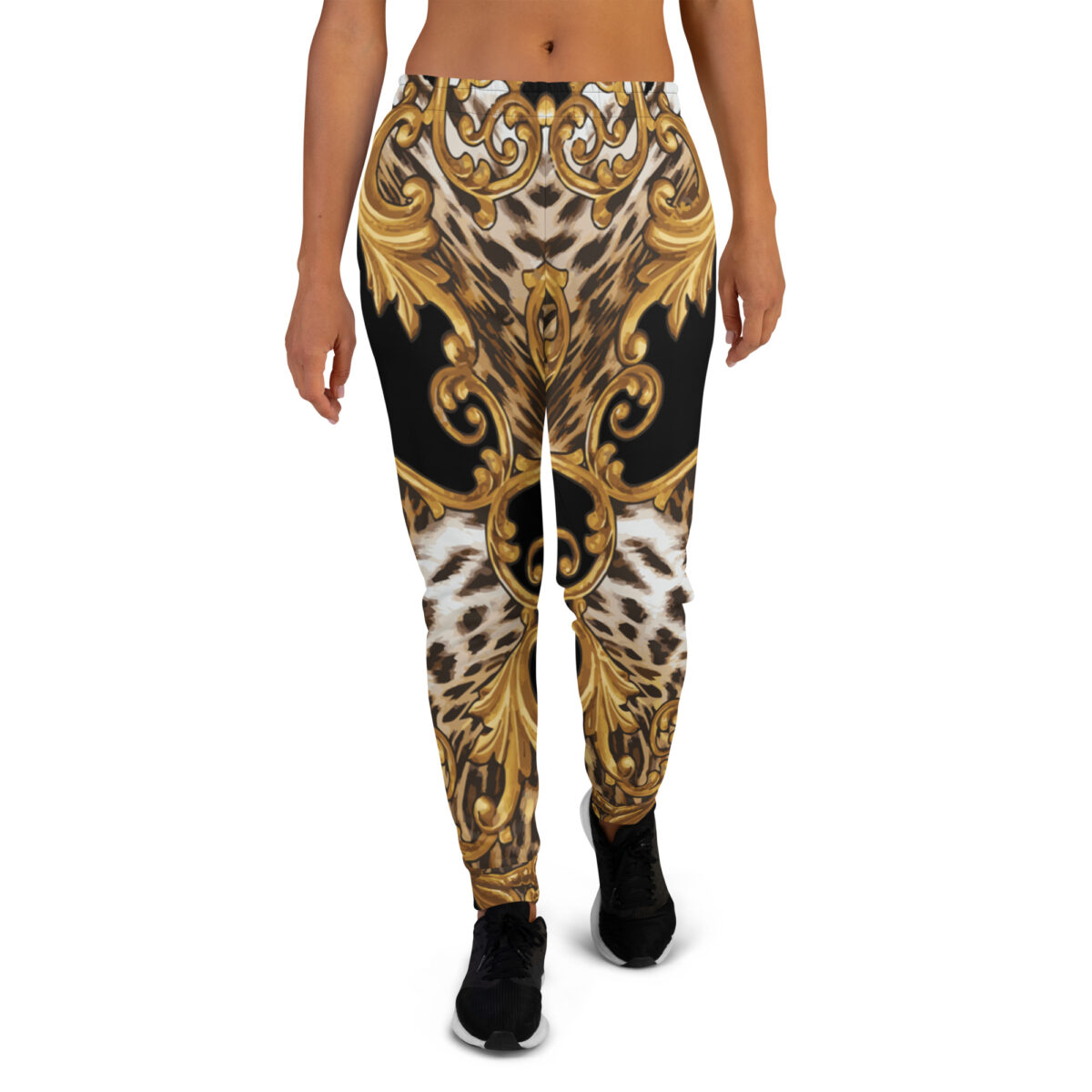 Women’s Joggers | Best Sweatpants For Women | Black Gold Leopard Print