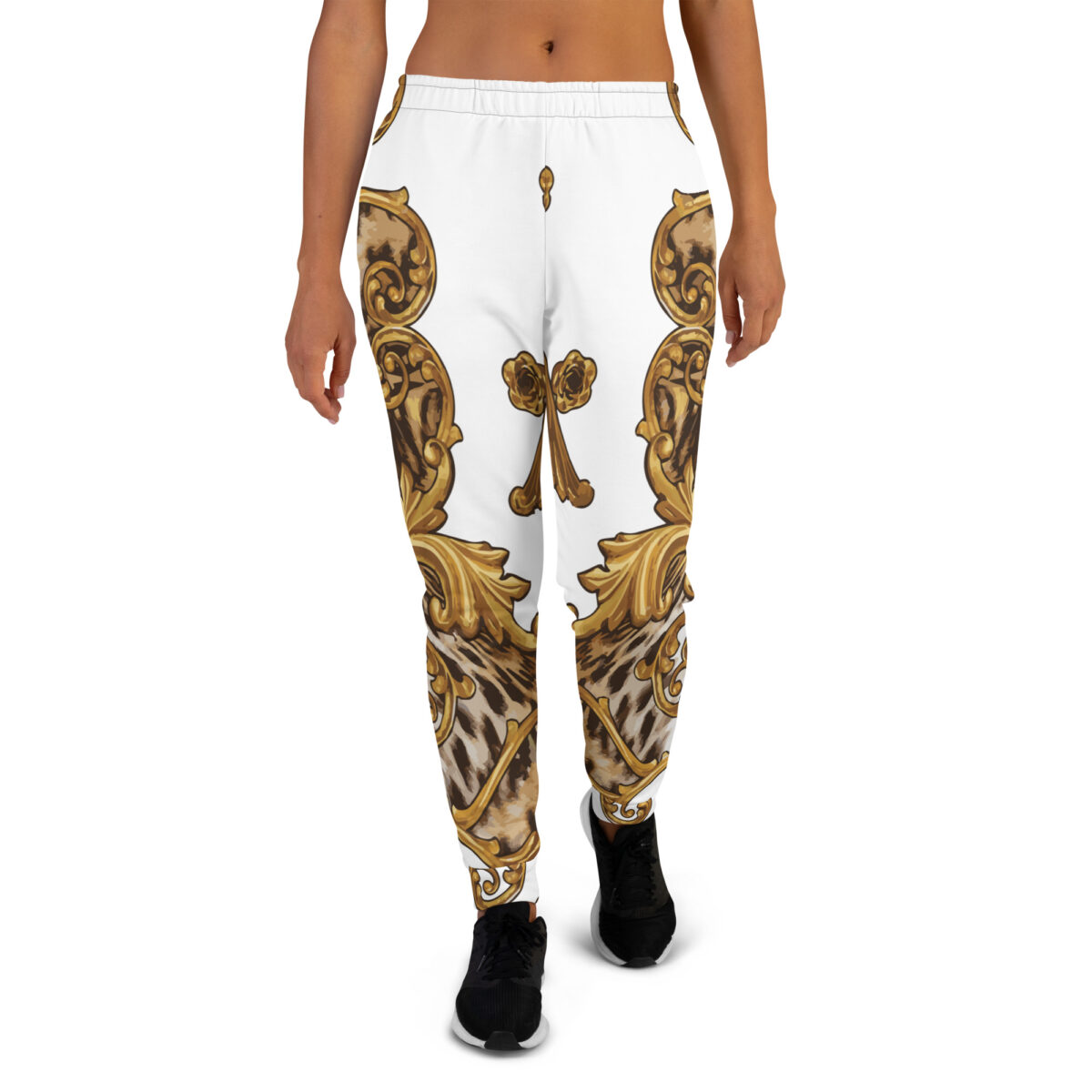 Women’s Joggers | Best Sweatpants For Women | White Gold Leopard Print