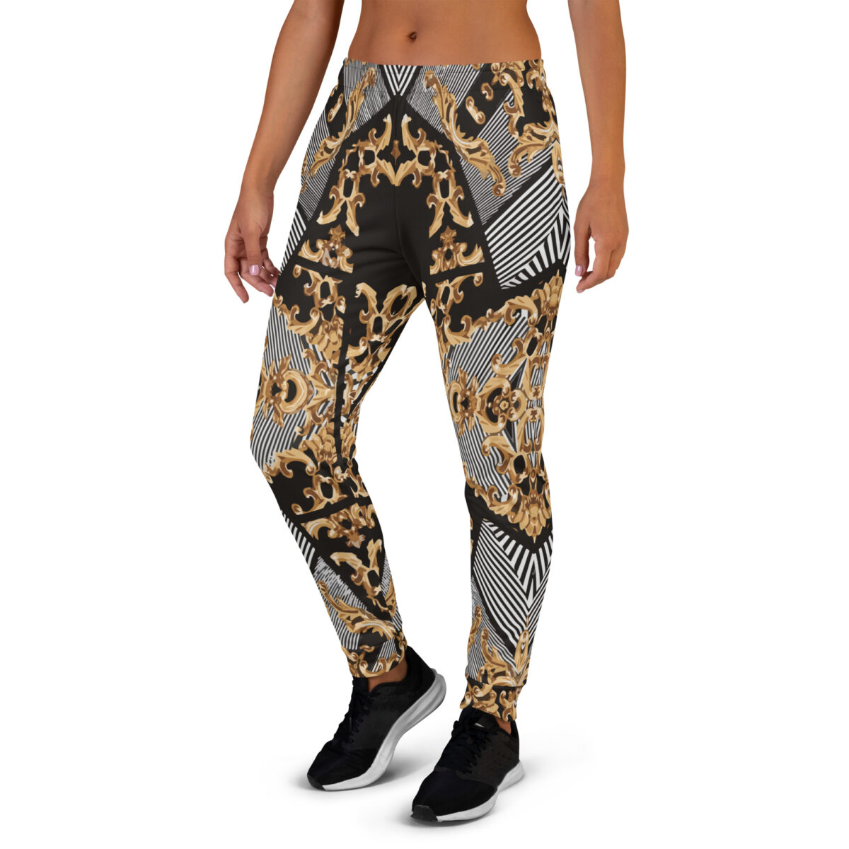 Women’s Joggers | Best Sweatpants For Women | Grey Black Gold - Image 4