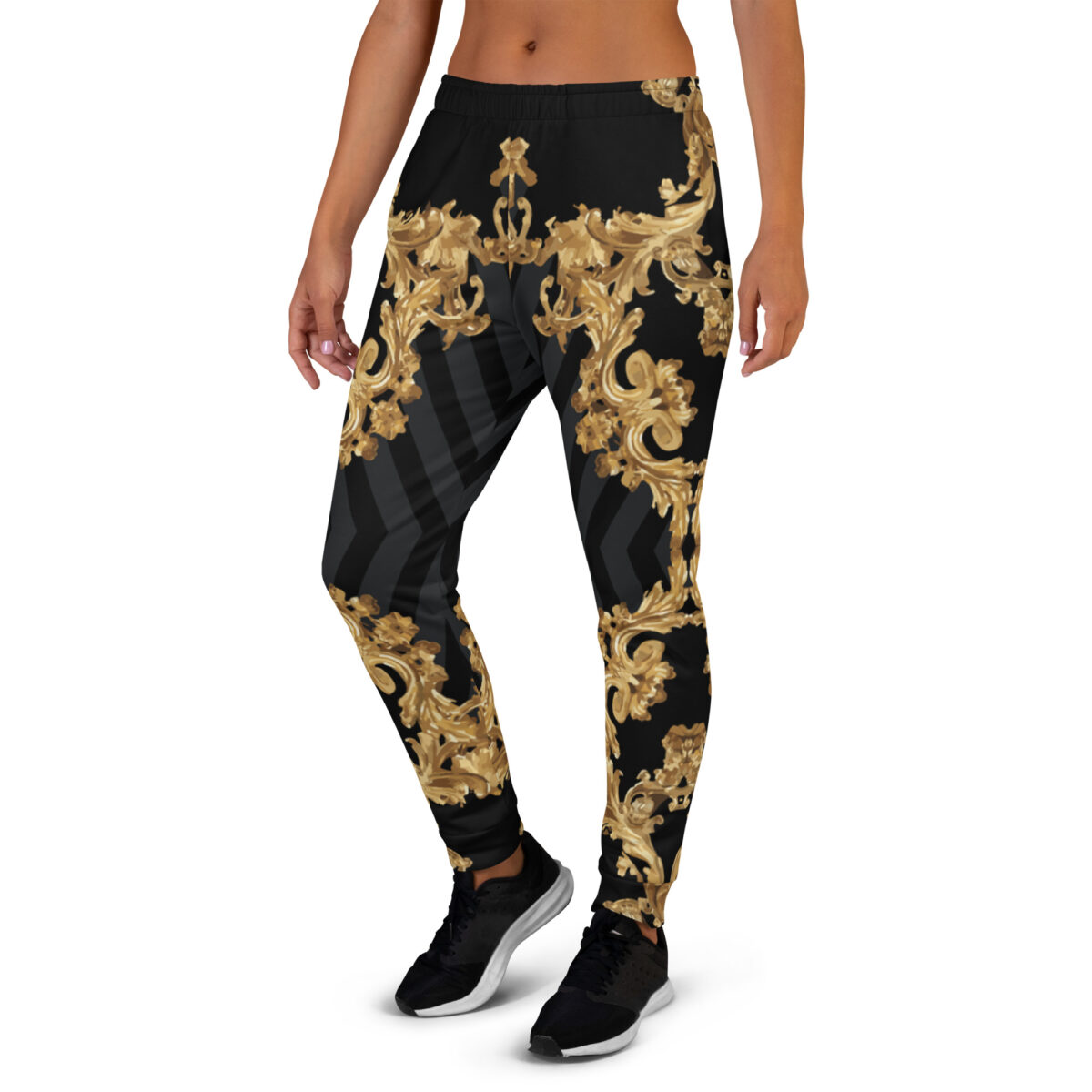 Women’s Joggers | Best Sweatpants For Women | Black Baroque Gold - Image 4