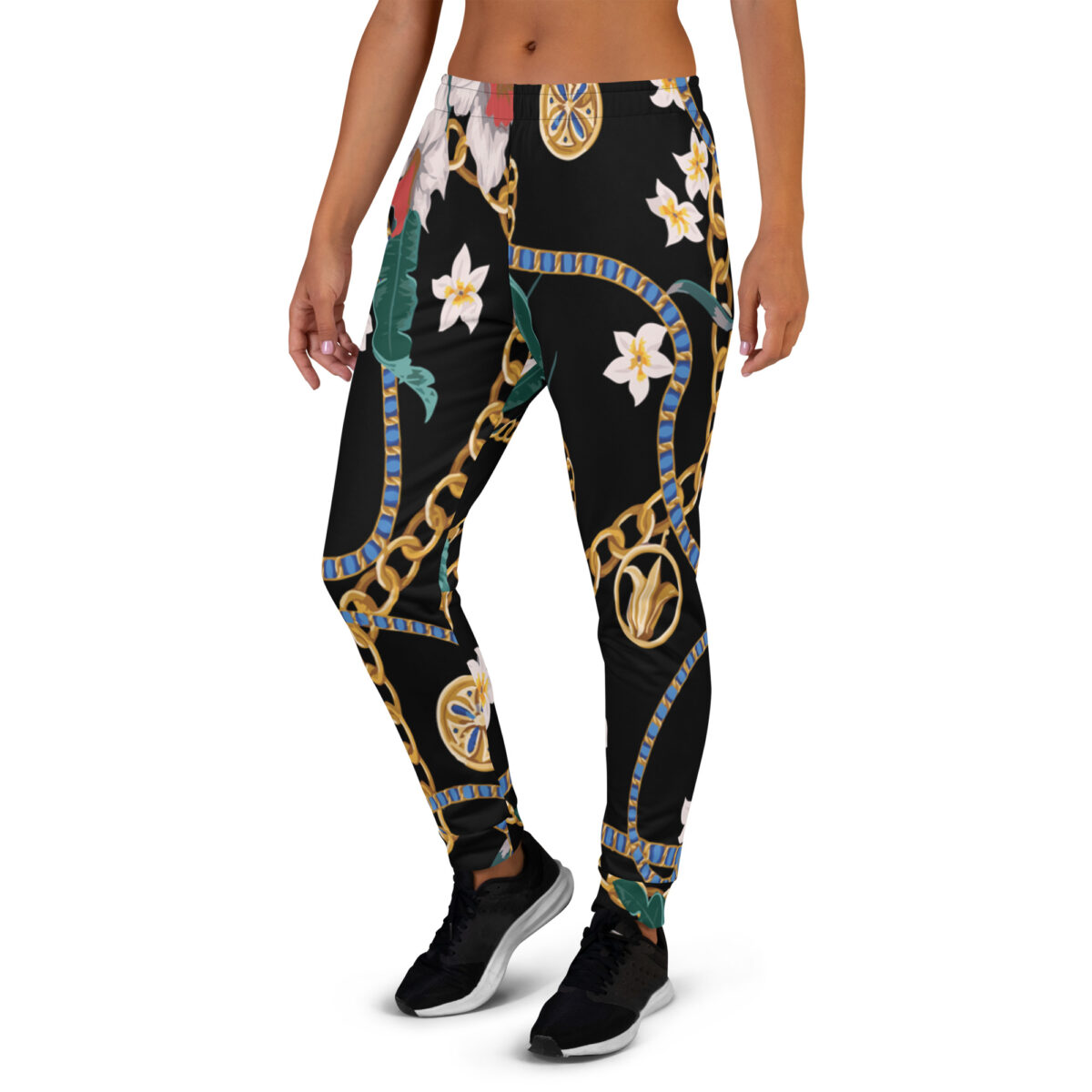 Women’s Joggers | Best Sweatpants For Women | Black Floral - Image 4