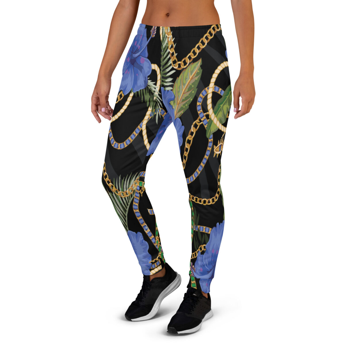 Women’s Joggers | Best Sweatpants For Women | Black Floral - Image 4