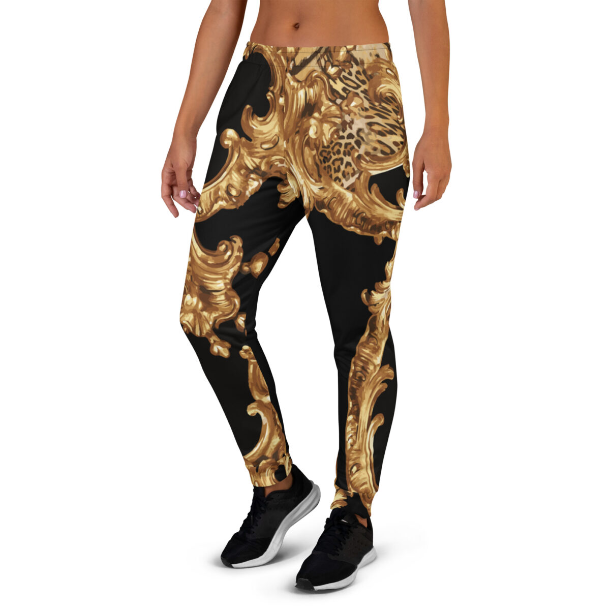 Women’s Joggers | Best Sweatpants For Women | Black Baroque Gold - Image 4