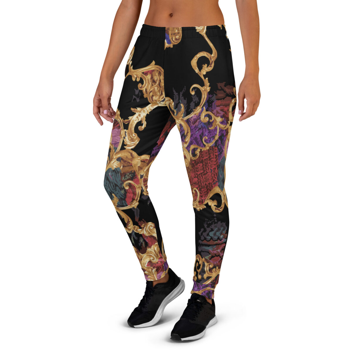Women’s Joggers | Best Sweatpants For Women | Black Baroque Gold - Image 4