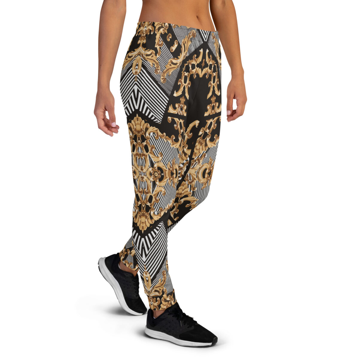 Women’s Joggers | Best Sweatpants For Women | Grey Black Gold - Image 2