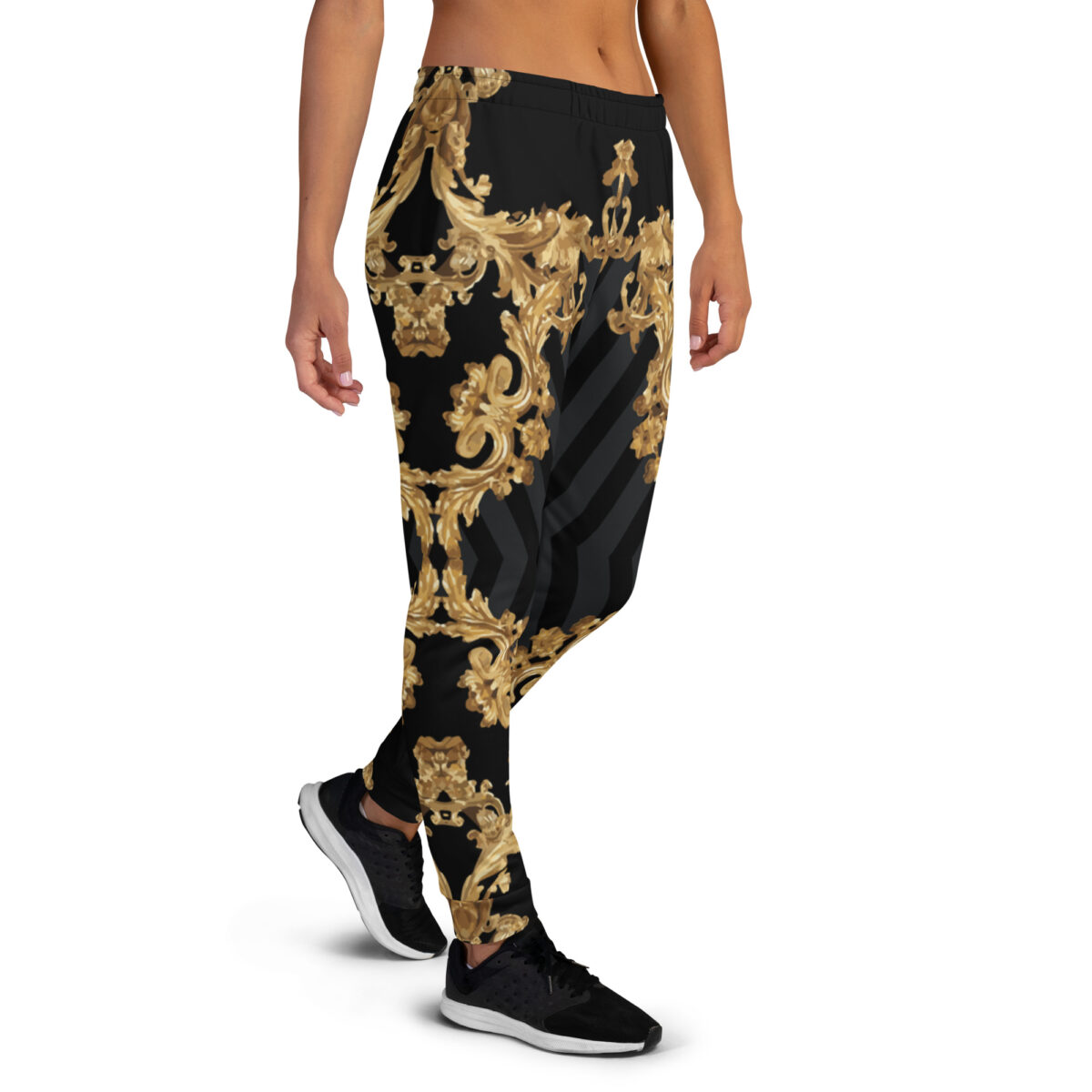 Women’s Joggers | Best Sweatpants For Women | Black Baroque Gold - Image 2