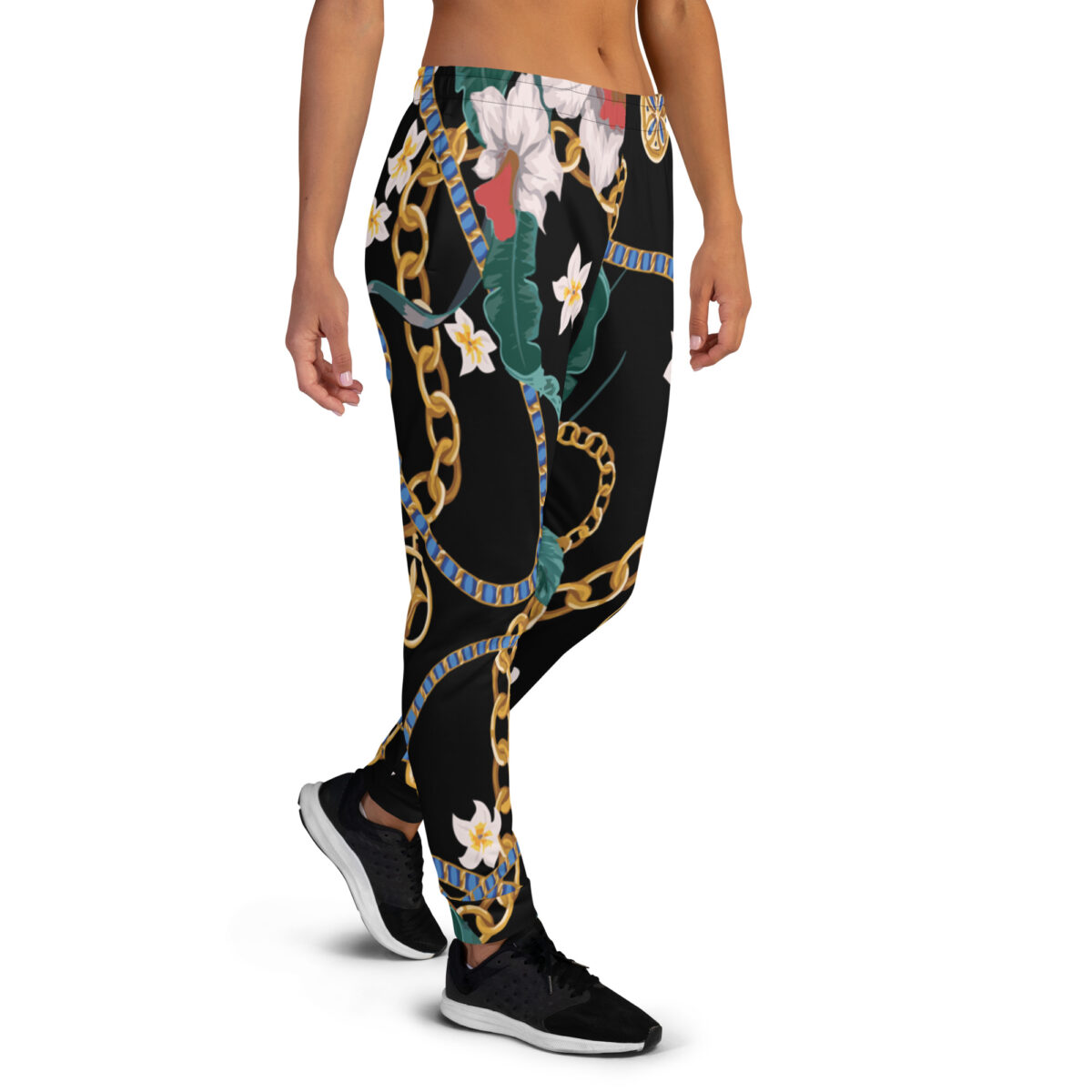 Women’s Joggers | Best Sweatpants For Women | Black Floral - Image 2