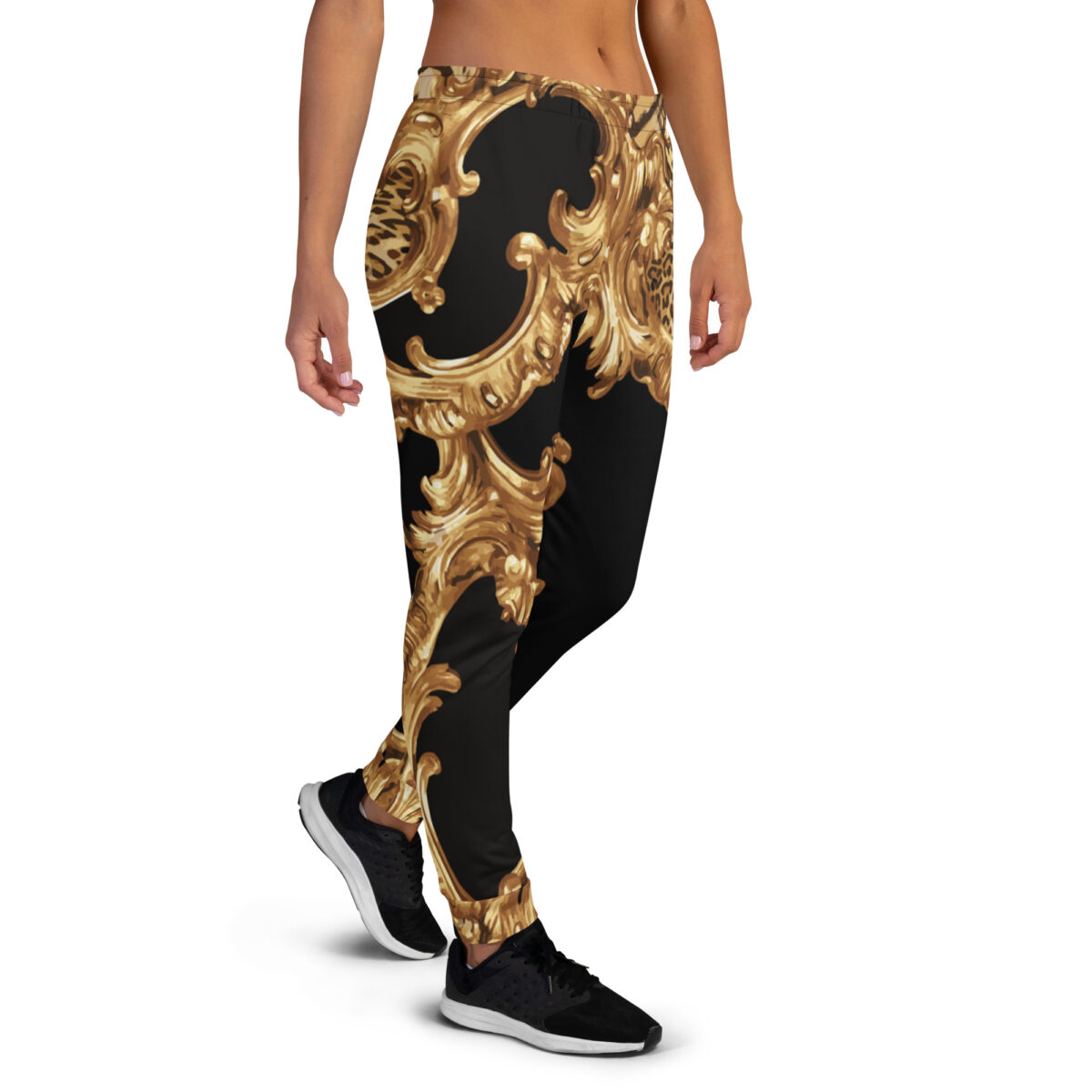 Women’s Joggers | Best Sweatpants For Women | Black Baroque Gold - Image 2