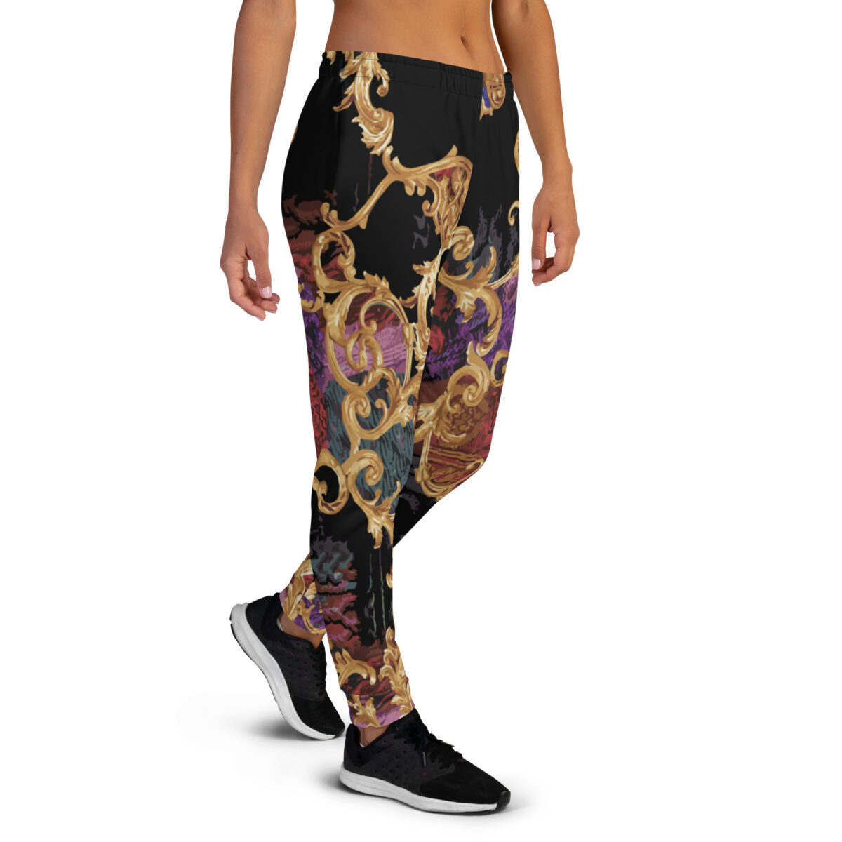 Women’s Joggers | Best Sweatpants For Women | Black Baroque Gold - Image 2