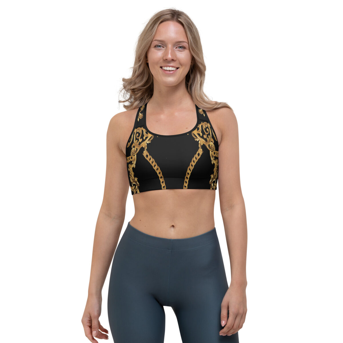 Sports Bra For Women | Best Running Workout Yoga Bra | Black Gold