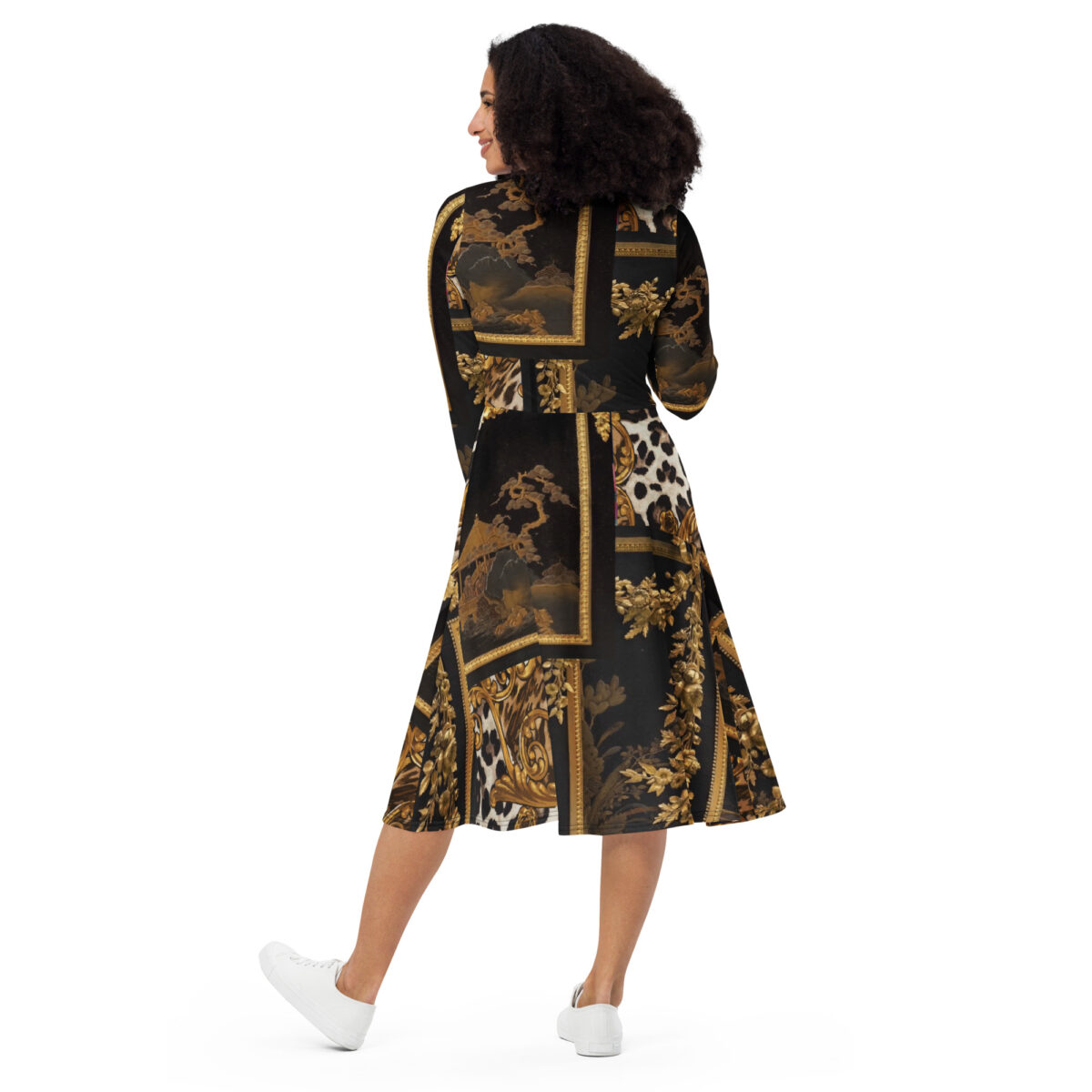 Black Gold Midi Dress - Image 4