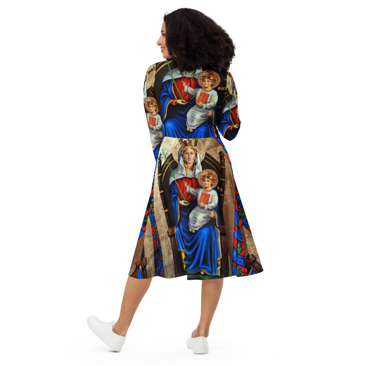 Blue White Midi Dress - Image 4